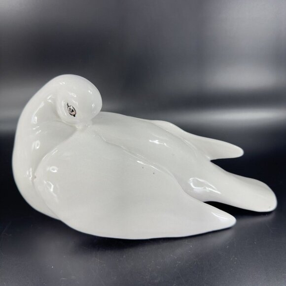 Italian Art Pottery Ruffled Fluffy Dove Large Hand Painted Pigeon Bird Marked - Picture 16 of 16